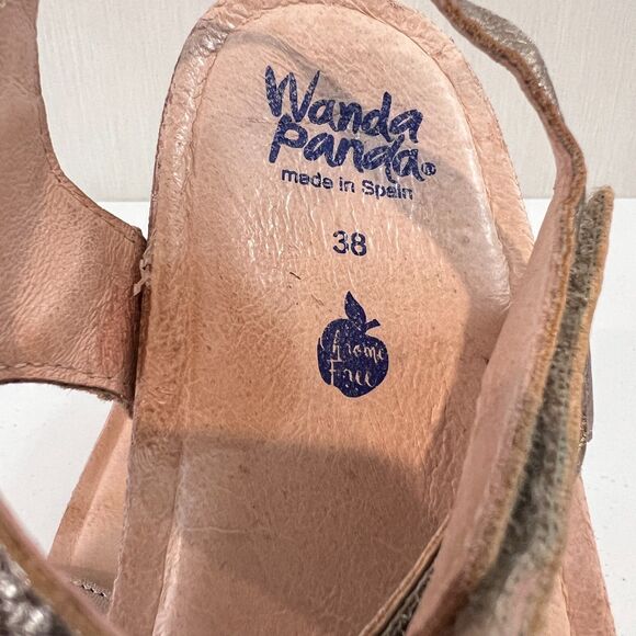 Wanda Panda Tamina Sandals Gold Metallic Adjustable Straps Women's 38 US 7 - 7.5 - Picture 11 of 12
